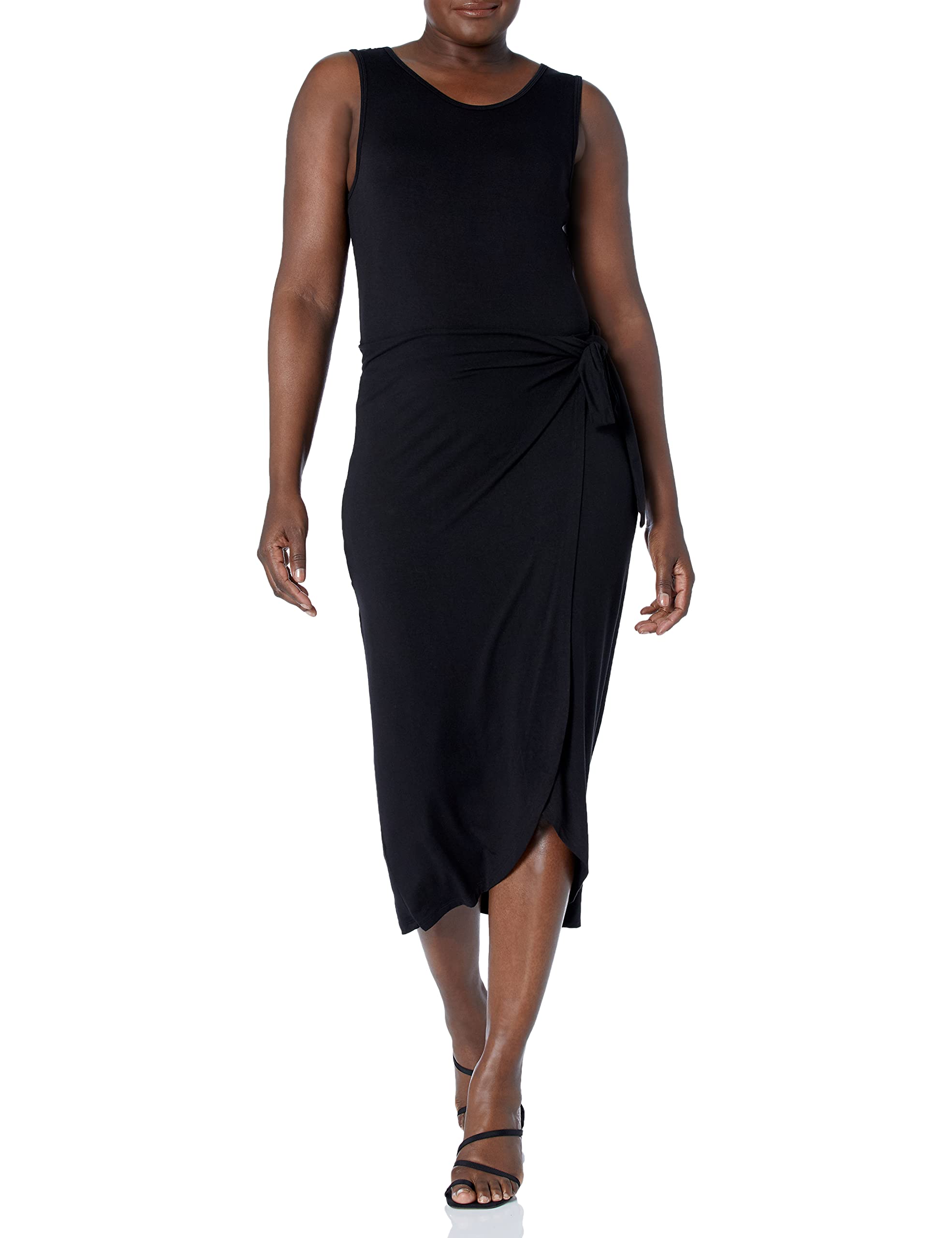 Calvin Klein Women's Midi Sheath Wrap Dress - Slim Fit Office Work Dress & Cocktail Party Attire