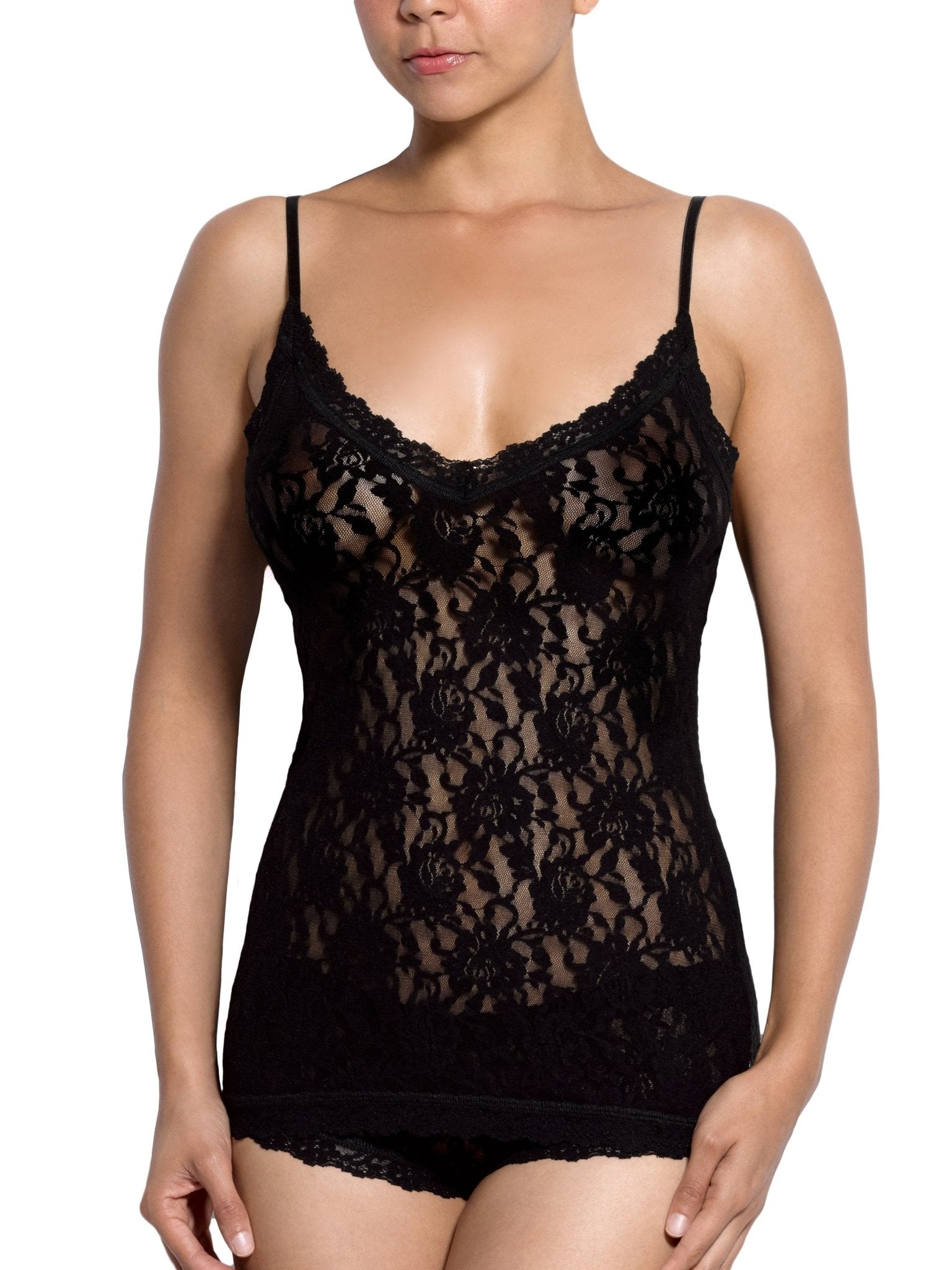 Signature Lace V-Neck Cami Top - Women's Elegant Lingerie & Layering Piece for Date Night, Bridal Shower or Everyday Wear