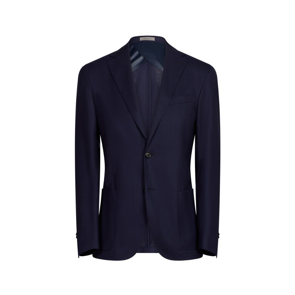 Corneliani Washable Wool Blazer for Men - Navy Blue Slim Fit Business Suit Jacket | Office Wear, Formal Events & Professional Meetings
