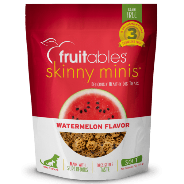 Fruitables Skinny Minis Watermelon Flavor Dog Treats - Low Calorie Natural Snacks for Small Dogs - Perfect for Training Rewards & Healthy Treats Between Meals