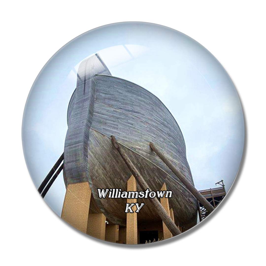 Williamstown Ark Encounter Kentucky USA Souvenir - 3D Crystal Glass Fridge Magnet for Whiteboard & Refrigerator - Perfect for Travel Memories, Home Decor & Gift Giving