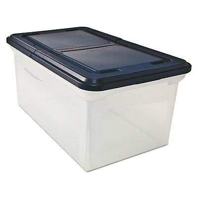 Plastic File Tote Box with Lid - Office Storage Bins & Organizers for Files, Magazines, Supplies | Perfect for Home Office, School, and Cabinet Organization
