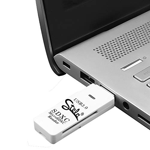 Stela USB 3.0 SD/Micro SD/TF Card Reader - OTG Memory Card Adapter for Laptop, PC & Smartphones - Fast Data Transfer - Compatible with Windows/Mac/Android - Perfect for Photographers, Content Creators & Tech Enthusiasts (White)