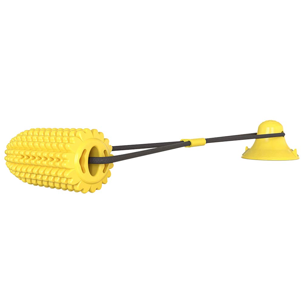 Corn-Shaped Dog Chew Toy for Teeth Cleaning - Durable Molar Stick with Suction Cup - Puppy Teething & Dental Care - Perfect for Aggressive Chewers & Playtime Fun