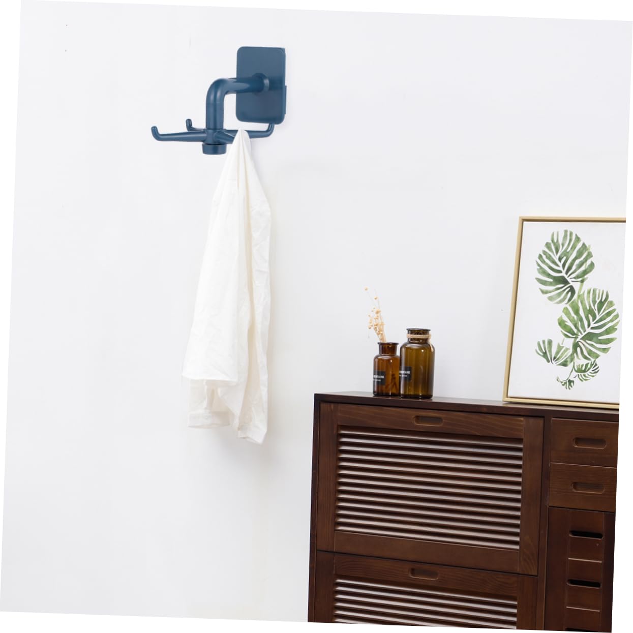 CIYODO 2-Pack Rotatable Plastic Wall Hooks - Heavy Duty Kitchen Storage Rack & Bathroom Organizer - Space Saving Wall Mounted Hanger for Utensils, Towels & Home Decor