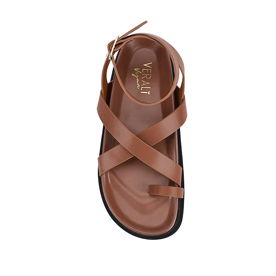 Brady Comfortable Footbed Sandals for Women & Men - Cognac Brown | Arch Support & Cushioned Sole | Perfect for Beach, Walking & Travel