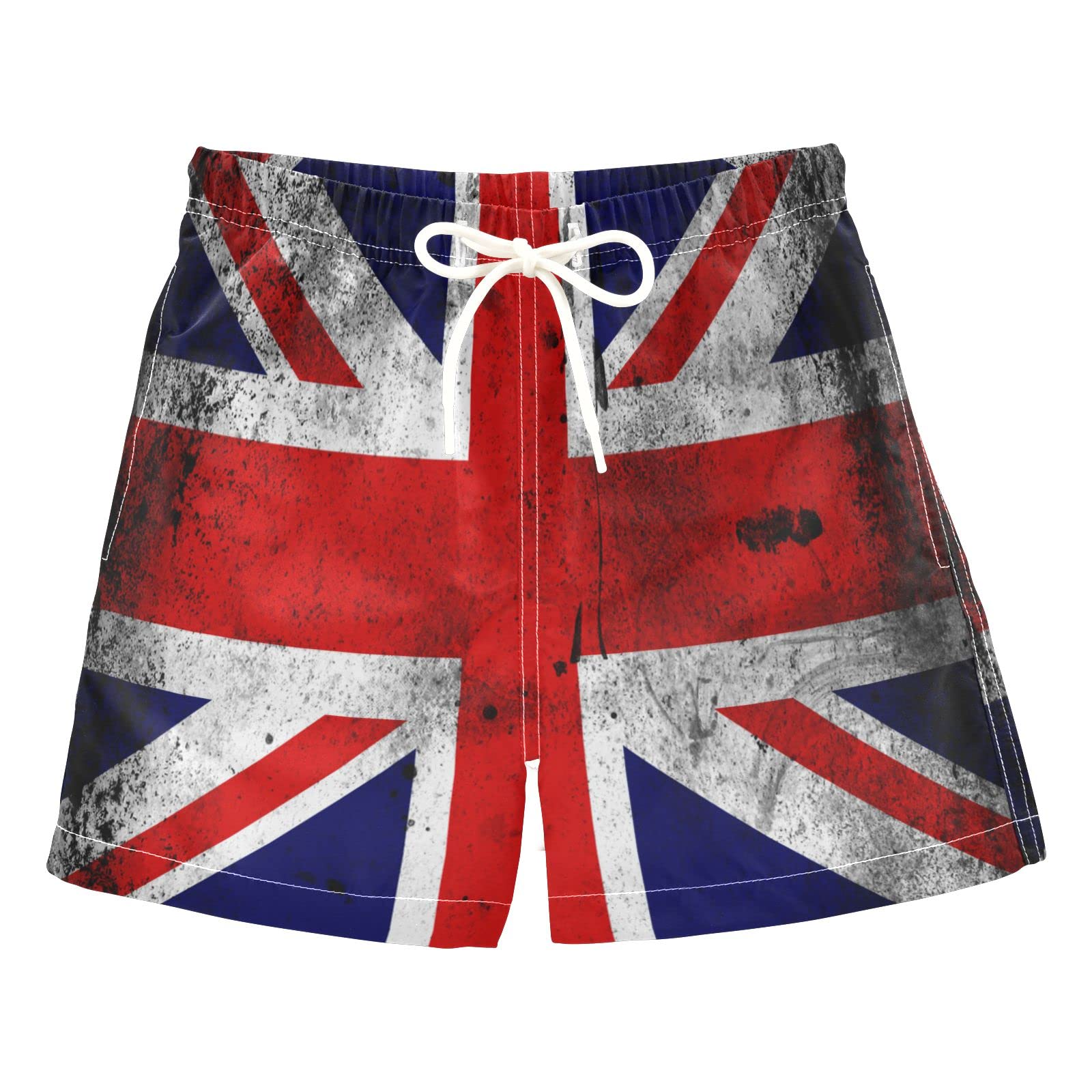 Union Jack UK Patriotic Boys Swim Trunks - British Flag Board Shorts for Beach, Surf & Swimming | Perfect for Hawaii Vacations, Pool Parties & Summer Essentials