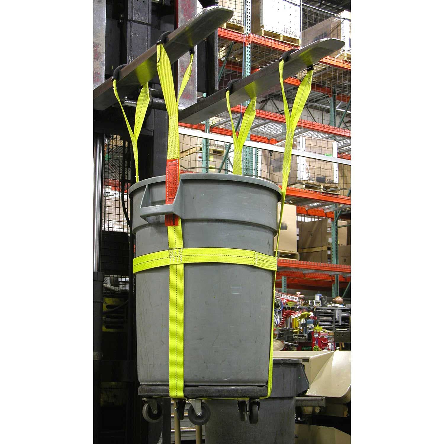 32 Gallon Heavy Duty Trash Barrel Sling - 1000 lb Capacity Durable Waste Can Holder for Outdoor, Construction & Home Use