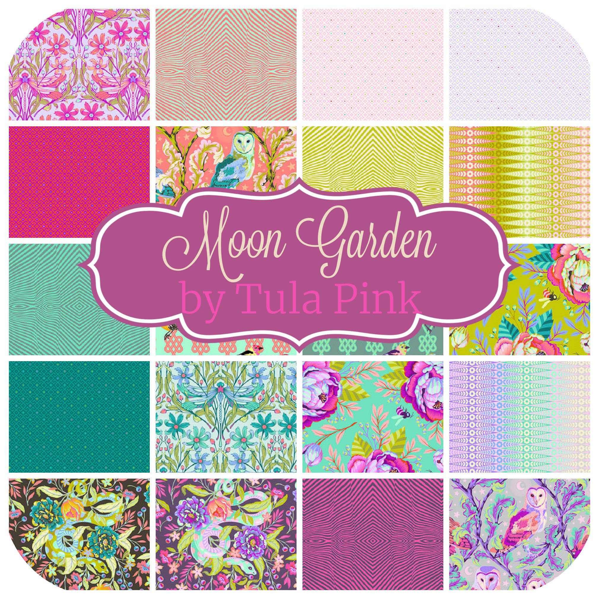 Tula Pink Free Spirit Moon Garden Scrap Bag - 2 Yards of Premium DIY Quilt Fabric for Patchwork, Sewing & Crafting - Perfect for Quilting Projects, Home Decor & Gift Making