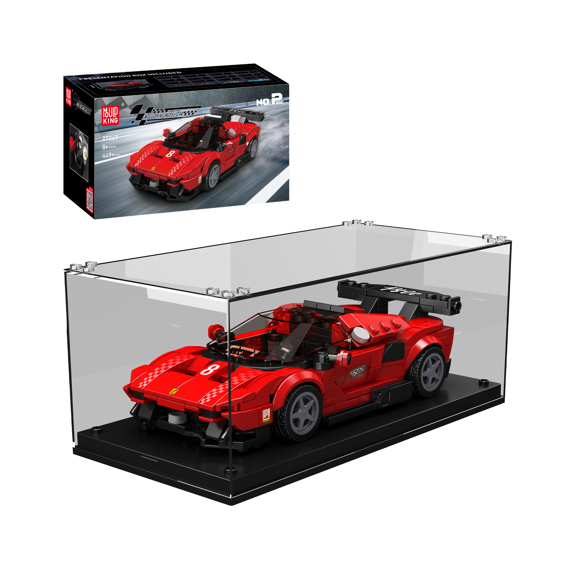 Mould King 27069 P80C Super Car Model Building Set - 449 Piece Construction Toy for Adults & Kids | STEM Educational Building Blocks for Creative Play & Car Lovers | Perfect for Birthday Gifts & Home Decoration