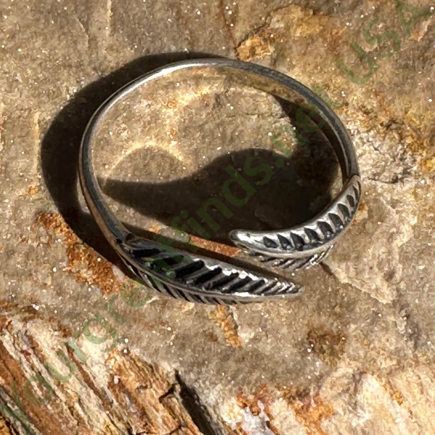 Tiny Child's Sterling Silver Double Feather Ring 2.5 - Dainty Adjustable Kids Jewelry for Special Occasions & Gifts
