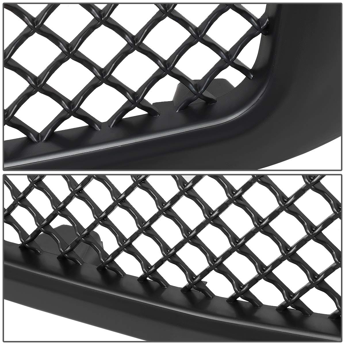 Auto Dynasty Front Upper Bumper Grille Replacement for 2007-2013 Chevy Silverado 1500 | ABS Plastic Mesh Style Matte Black | Truck Accessories & Off-Road Upgrade