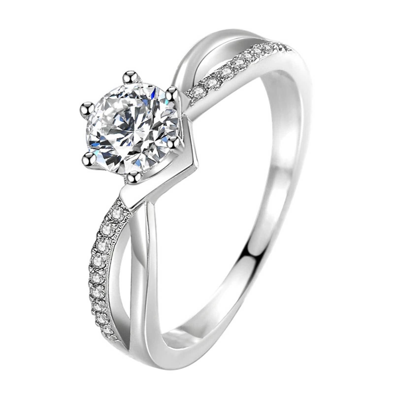 Funny Engagement Ring - Cubic Zirconia Gold & Silver Infinity Pave Wedding Band | Unique Gift for Women | Perfect for Proposals, Anniversaries & Romantic Occasions