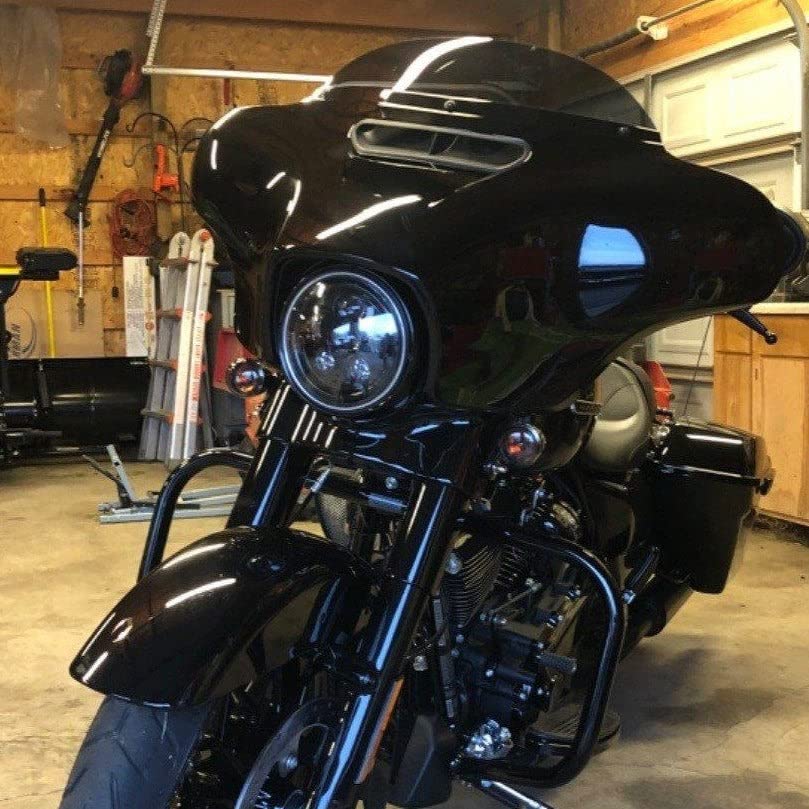 Eagle Lights 8700BG3 7 Inch LED Headlight for Harley Davidson & Indian Motorcycles - Gen III Black Kit (No Installation Accessories) - High Visibility Night Riding & Custom Bike Upgrades