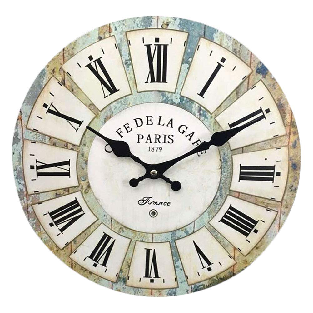 Vintage Roman Numeral Wall Clock - Large Farmhouse Style Digital Wall Clock for Home, Office & Kitchen Decor | Perfect for Living Room, Bedroom & Rustic Interior Design