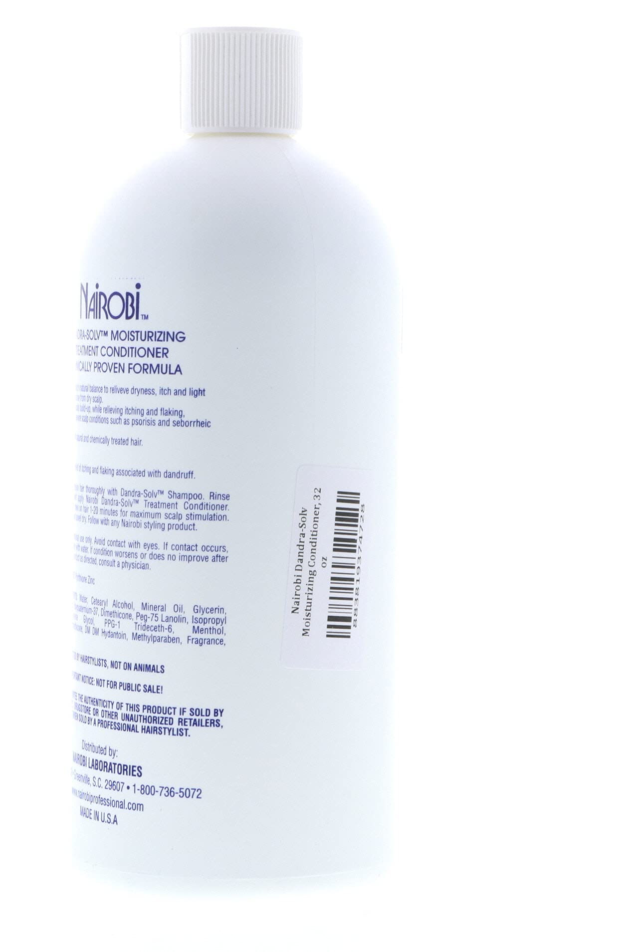 Nairobi Therapeutic Dandra-Solv Moisturizing Treatment Conditioner for Dry Scalp & Dandruff - 32 oz Unisex Hair Care - Perfect for Daily Use & Scalp Hydration