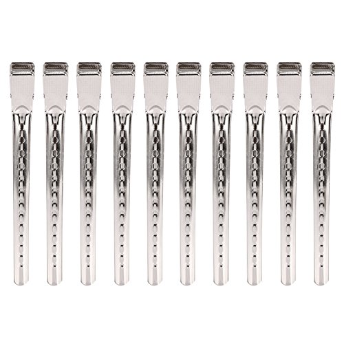 10Pcs Professional Metal Hair Clips for Women - Silver Duck Bill Hair Styling Clips for Salon, Braiding, Extensions & Updos