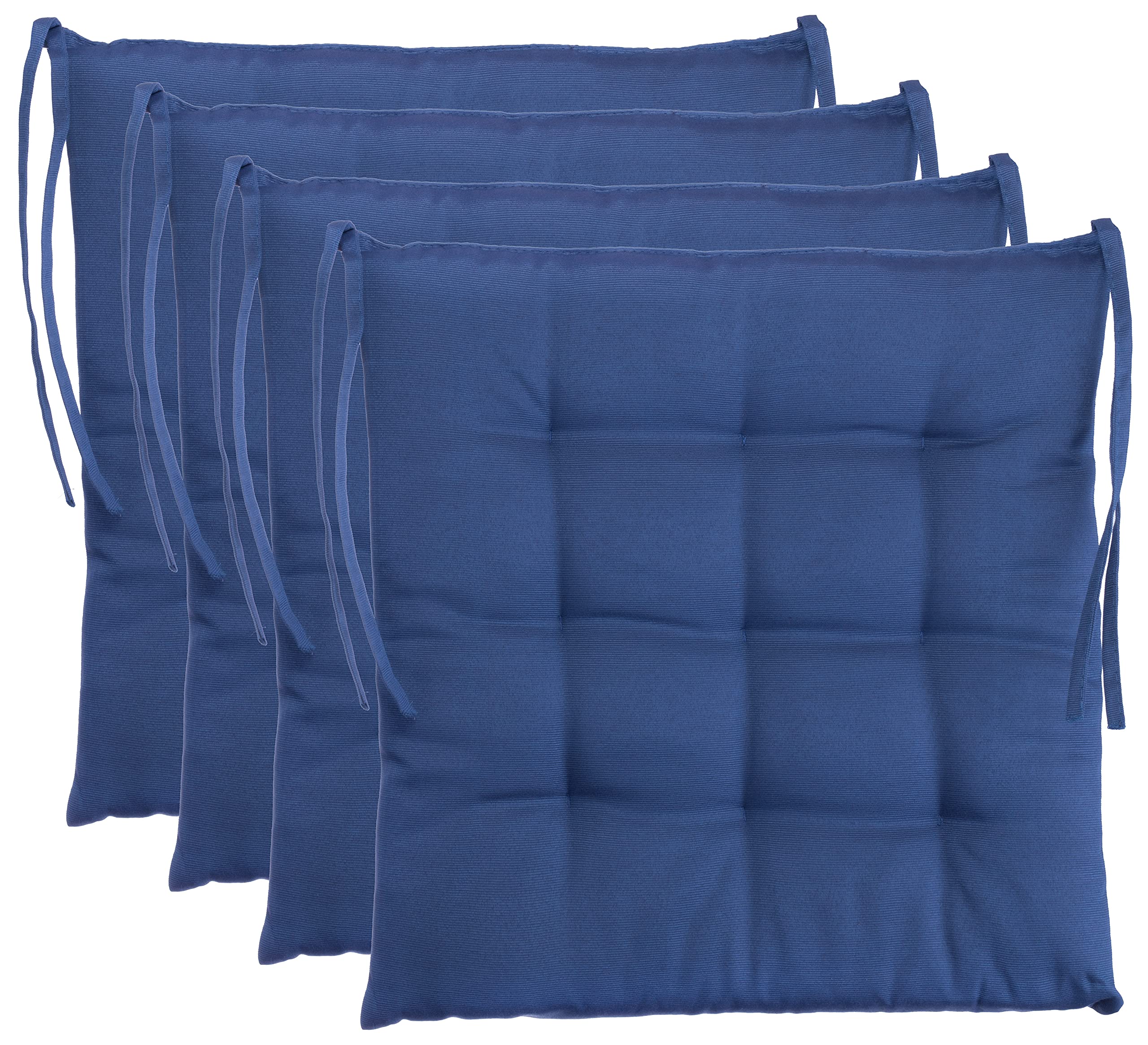 Brandsseller 16x16 Inch Purple Seat Cushion with Straps - Set of 4 for Indoor & Outdoor Use on Chairs, Patio Furniture, and Picnic Benches
