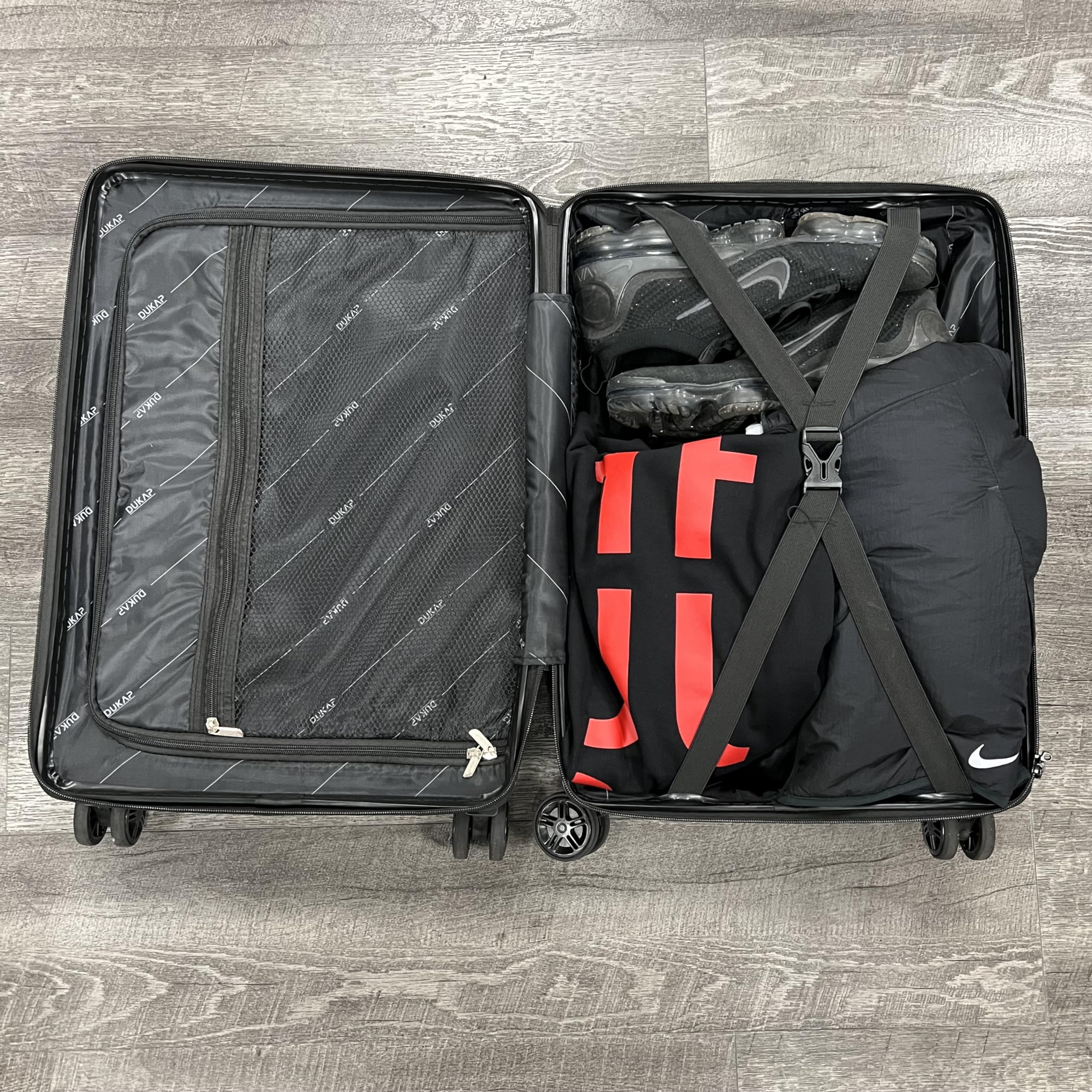 DUKAP TOUR 3-Piece Hardside Spinner Luggage Set with TSA Lock - 20/24/28 Inch Expandable Suitcases for Travel, Black | Perfect for Business Trips, Family Vacations & International Travel