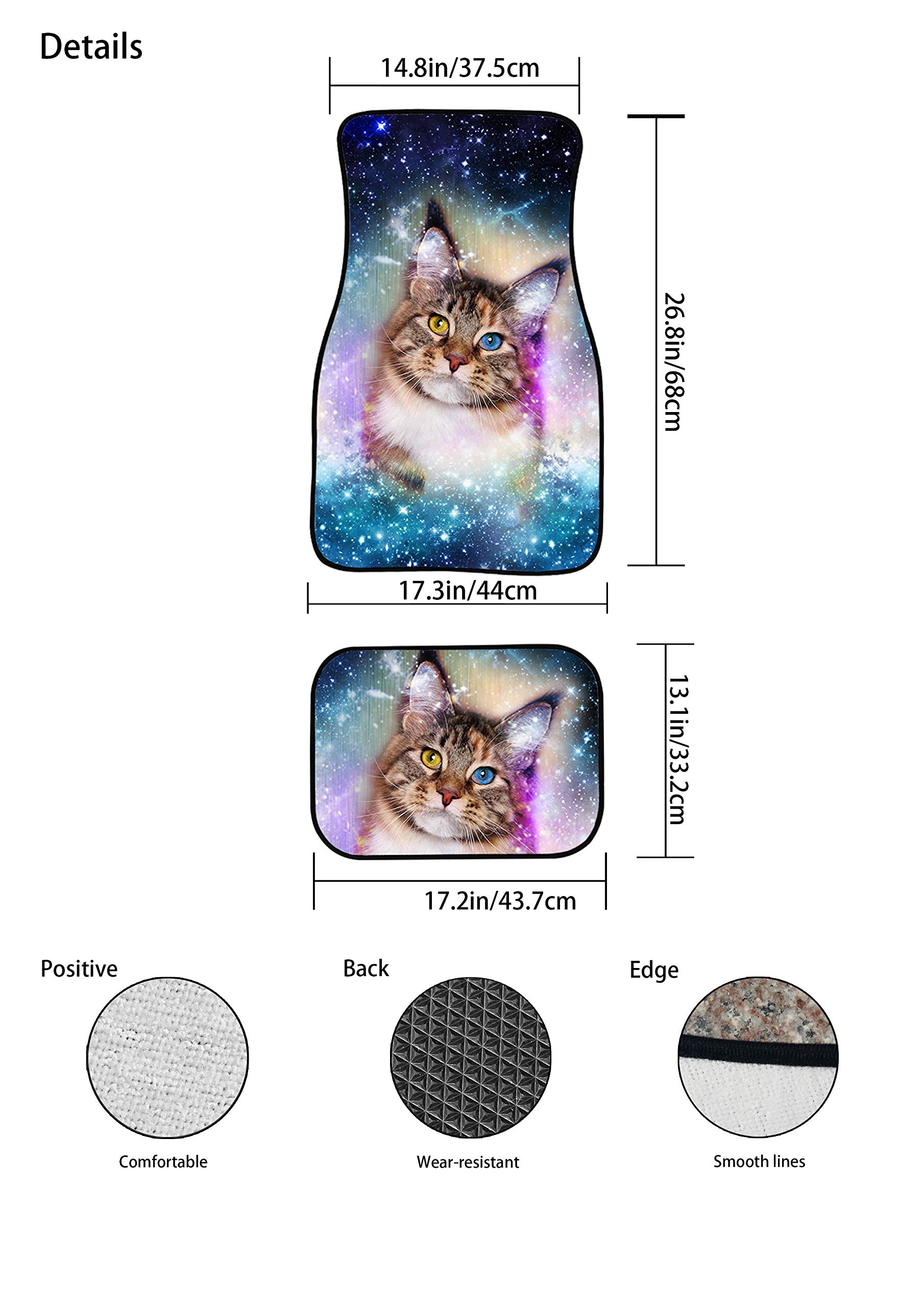 UNICEU 4-Piece Custom Car Floor Mats Set - Front & Rear Non-Slip Rubber Mats with Personalized Photo/Text Design | Perfect for Car Interior Protection & Decoration | Ideal for Sedans, SUVs & Trucks