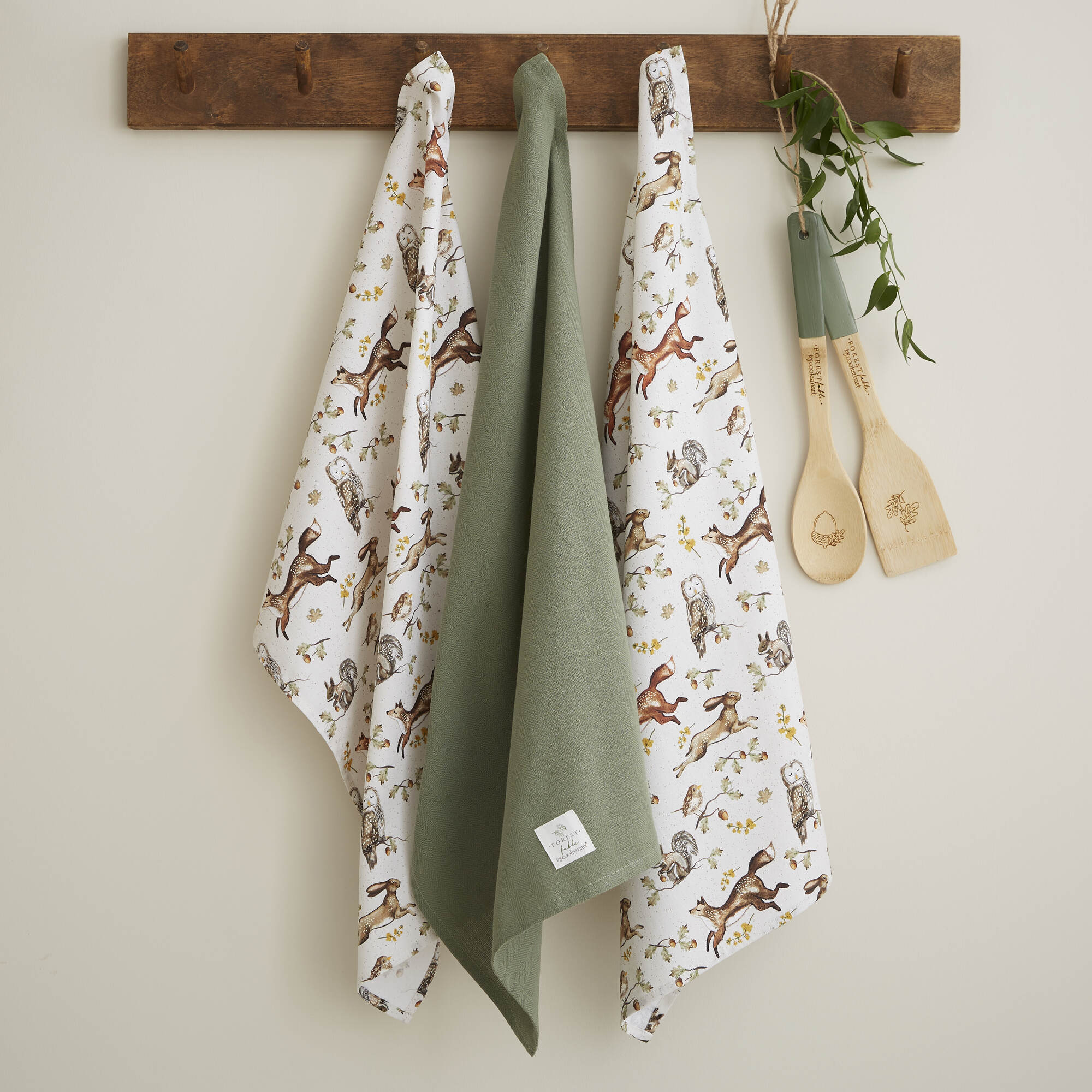 Forest Fable 3-Pack Premium Cotton Tea Towels - Soft & Absorbent Kitchen Towels for Drying Dishes, Decor, and Gift Giving