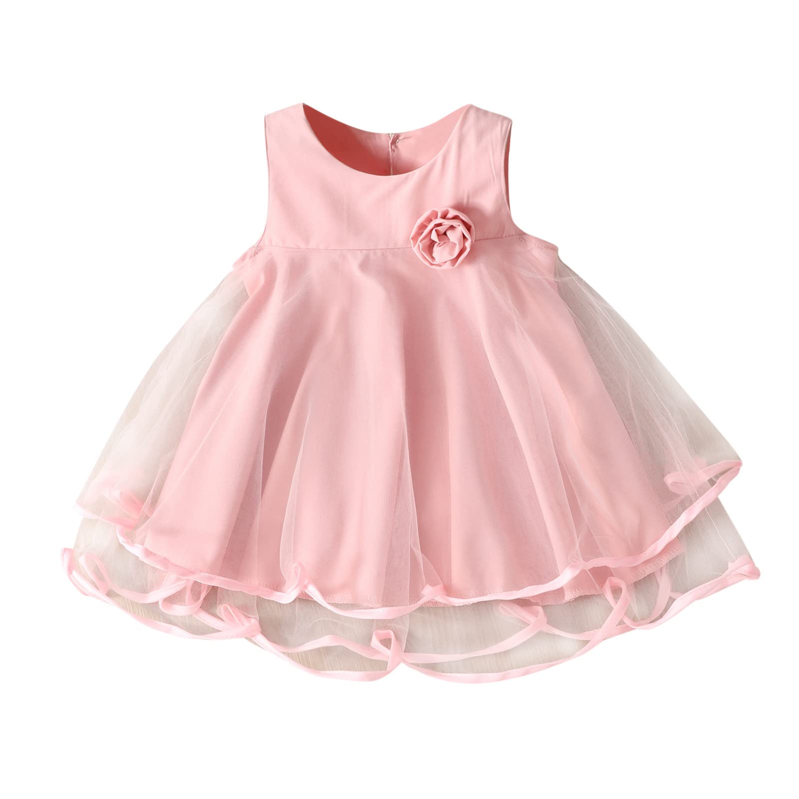 Princess Summer Dress for Girls - Sleeveless Ruffled Tulle Flower Dress for Kids Beach Vacation & Party Wear | Perfect for Beach Outings, Birthday Parties, and Special Occasions