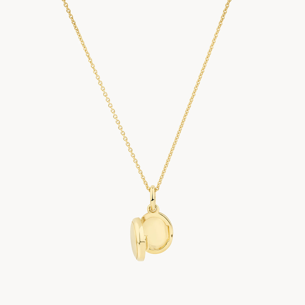 Personalized Engravable Oval Mini Locket Necklace in 14K Gold - Perfect for Anniversary Gifts, Valentine's Day & Keepsake Jewelry
