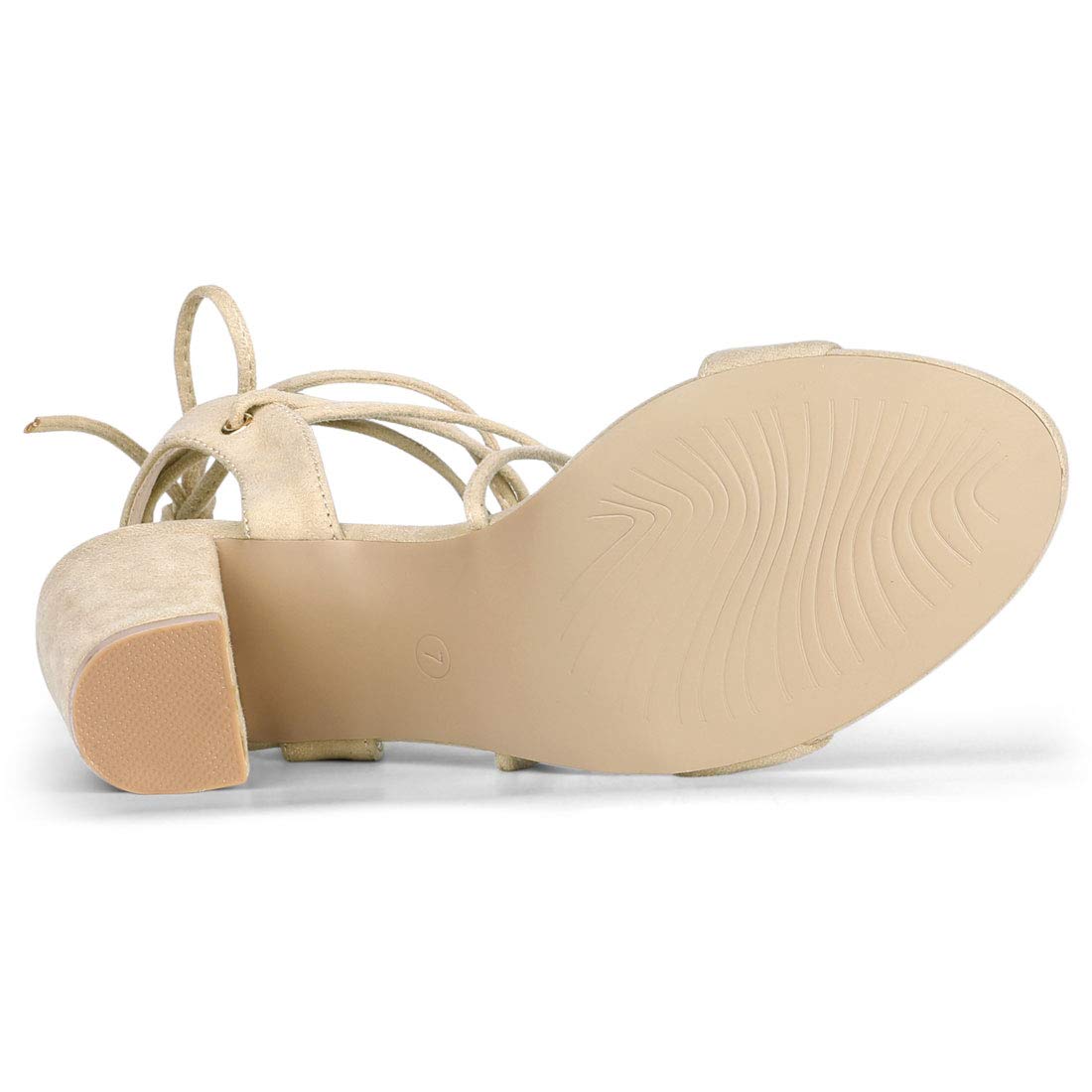 Allegra K Women's Lace Up Block Heel Sandals - Comfortable High Heel Dress Shoes for Wedding, Party & Evening Occasions