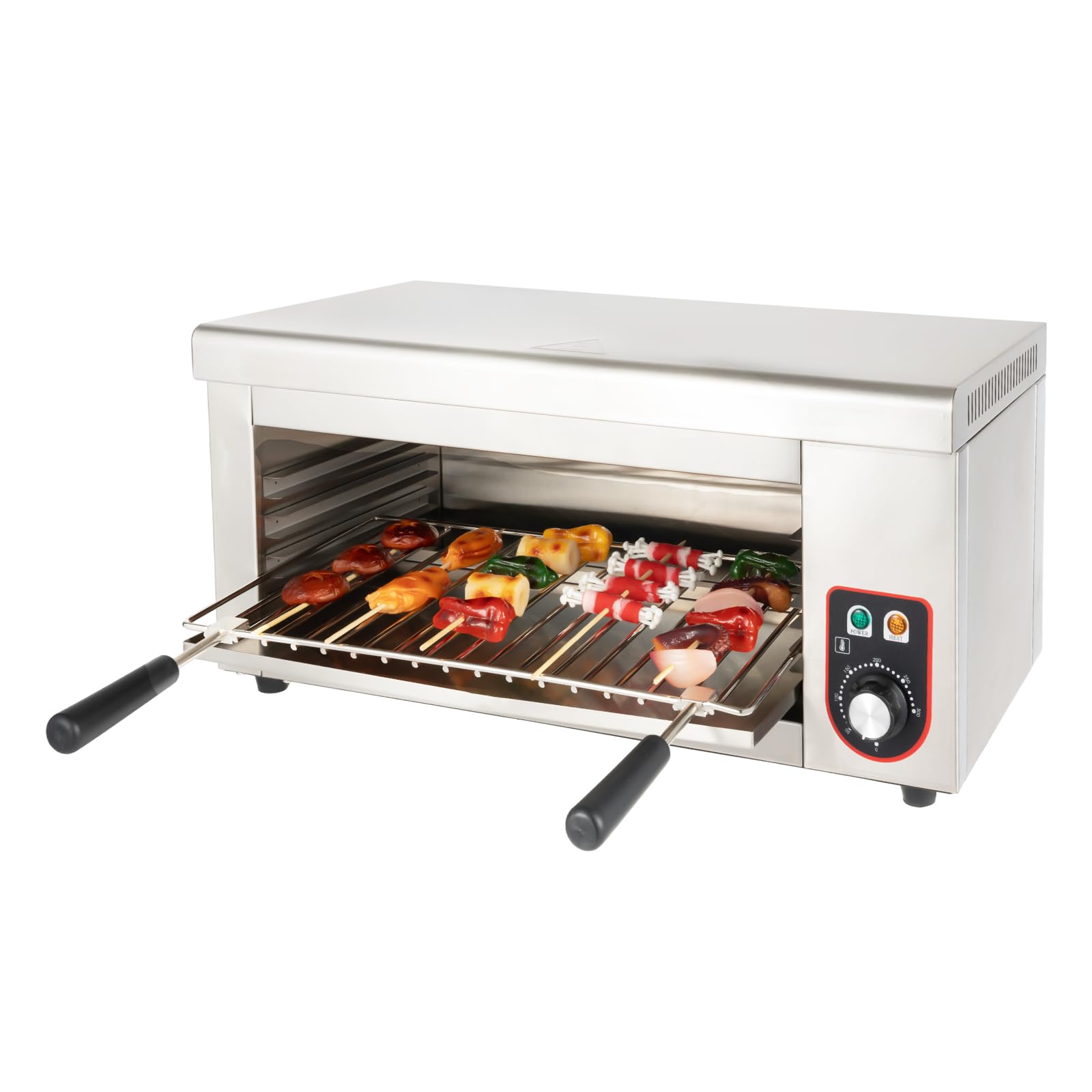 Commercial 1500W Electric Cheese Melter Grill - Stainless Steel Countertop Salamander Broiler for Melting Cheese, Toasting Sandwiches & Grilling Steaks | Perfect for Restaurants, Pizzerias & Home Kitchens