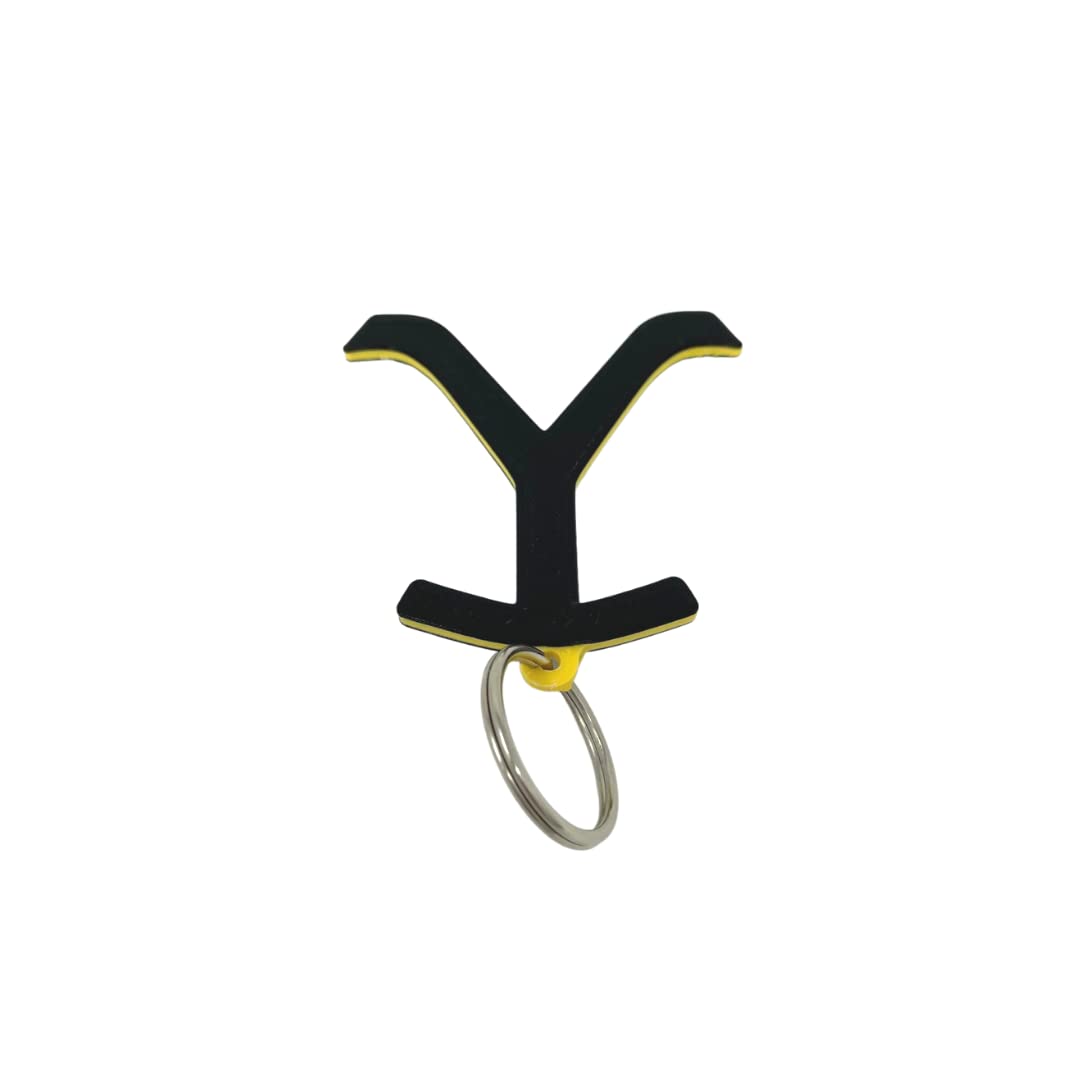 Yellowstone TV Show Keychain - Decorative Black 'Y' Brand Keyring with Yellow Accents - Perfect Gift for Yellowstone Fans - Made in USA - Great for Keys, Backpacks & Fan Collections
