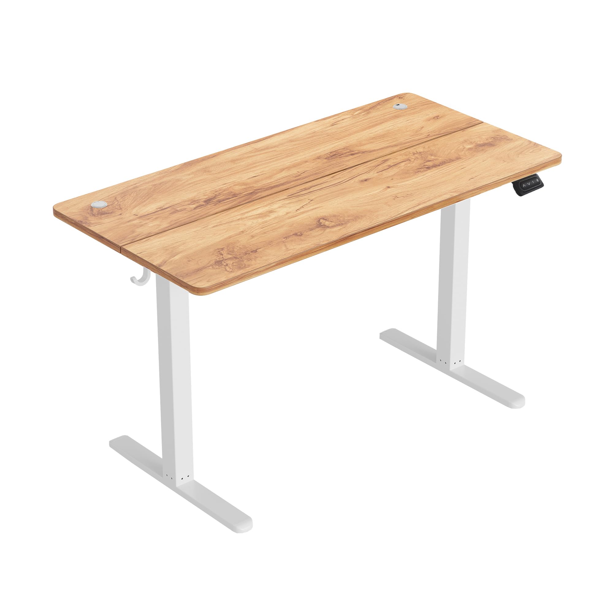 CubiCubi Electric Standing Desk 40 x 24 Inches - Height Adjustable Sit Stand Desk for Home Office, Ergonomic Computer Workstation in Light Rustic Brown - Perfect for Remote Work, Gaming & Study Setup