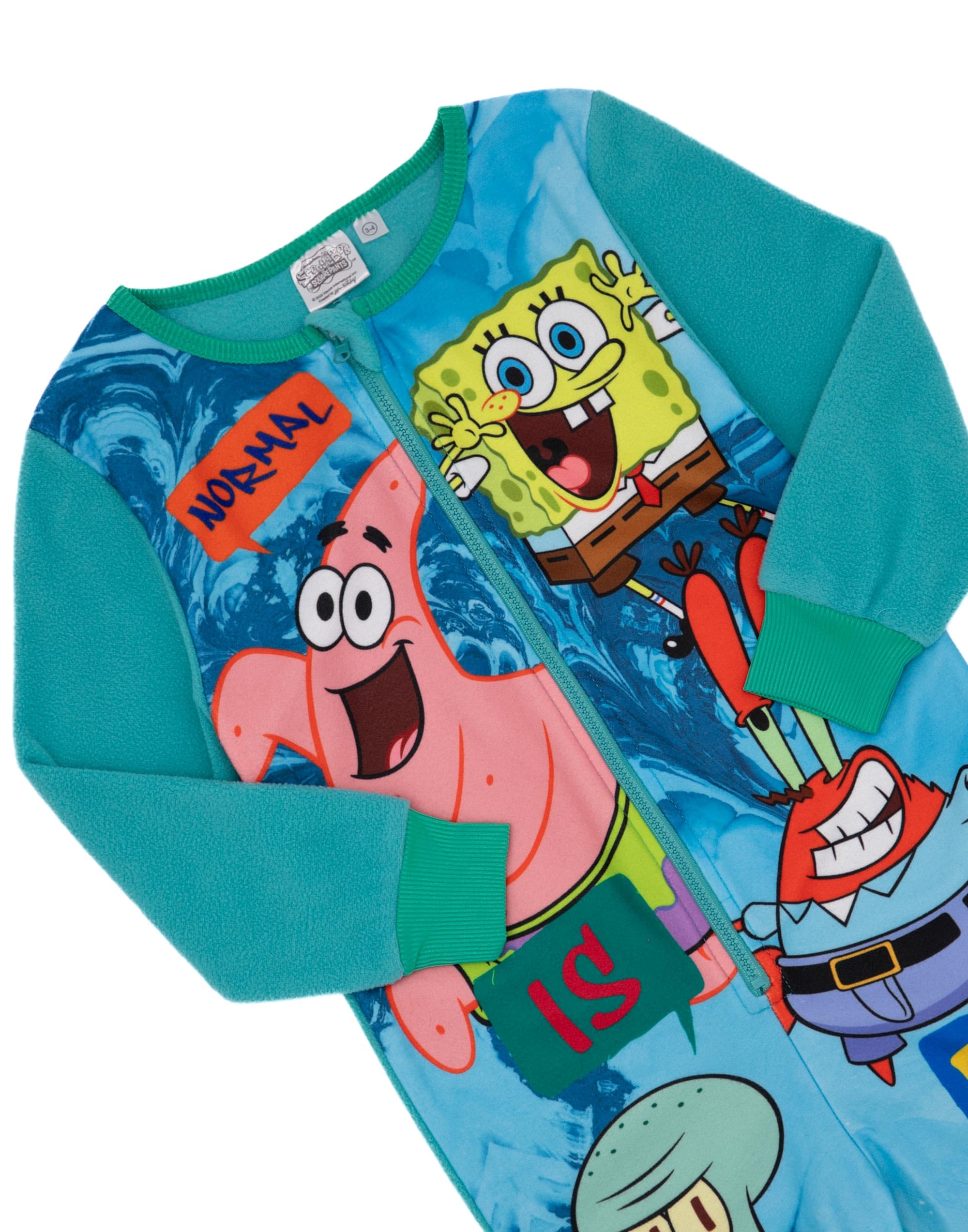 SpongeBob SquarePants Boys Fleece Onesie Pajamas - Green Gaming Jumpsuit for Kids | Soft Loungewear & Sleepwear | Perfect Gift for Gamers & Cartoon Fans | Ideal for Sleepovers, Gaming Sessions & Cozy Nights