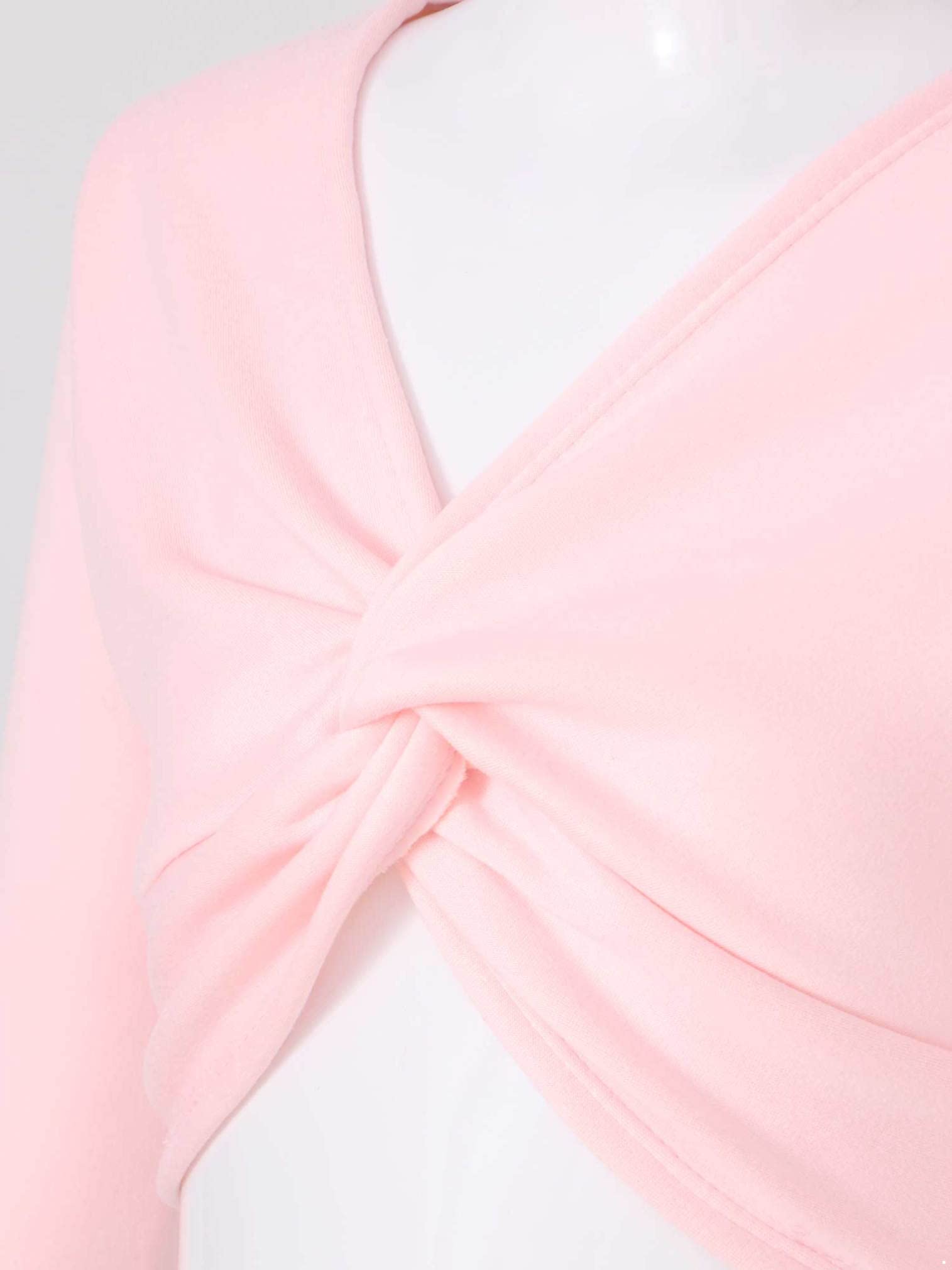 EasyForever Girls' Thick Knotted Ruched Dance Crop Top - Ballet Wrap Shrug Sweater with Long Sleeves - Perfect for Dance Classes, Ballet Performances & Casual Wear