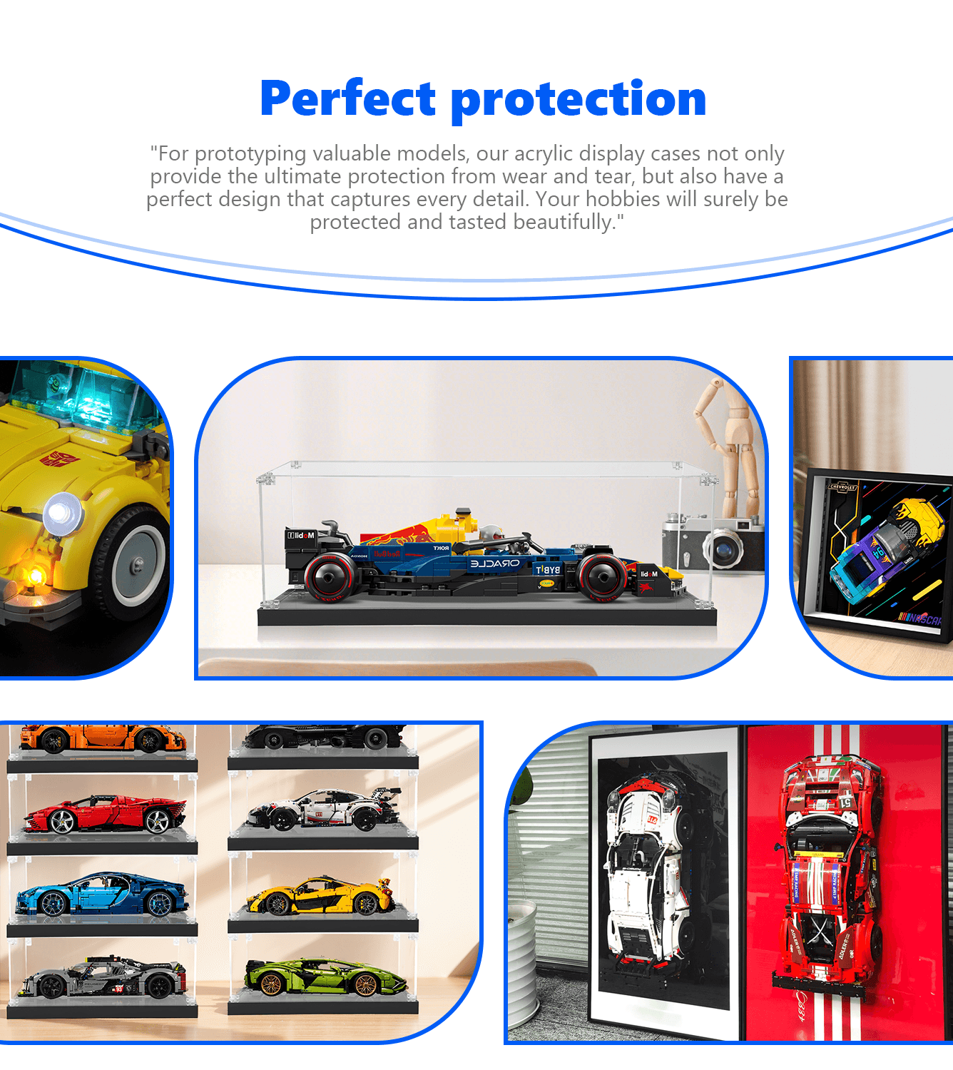 LEGO Red Bull Racing RB20 Display Case 1:32 Scale - Protective Showcase for LEGO 77243 Model - Perfect for Collectors & Home Office Decor
