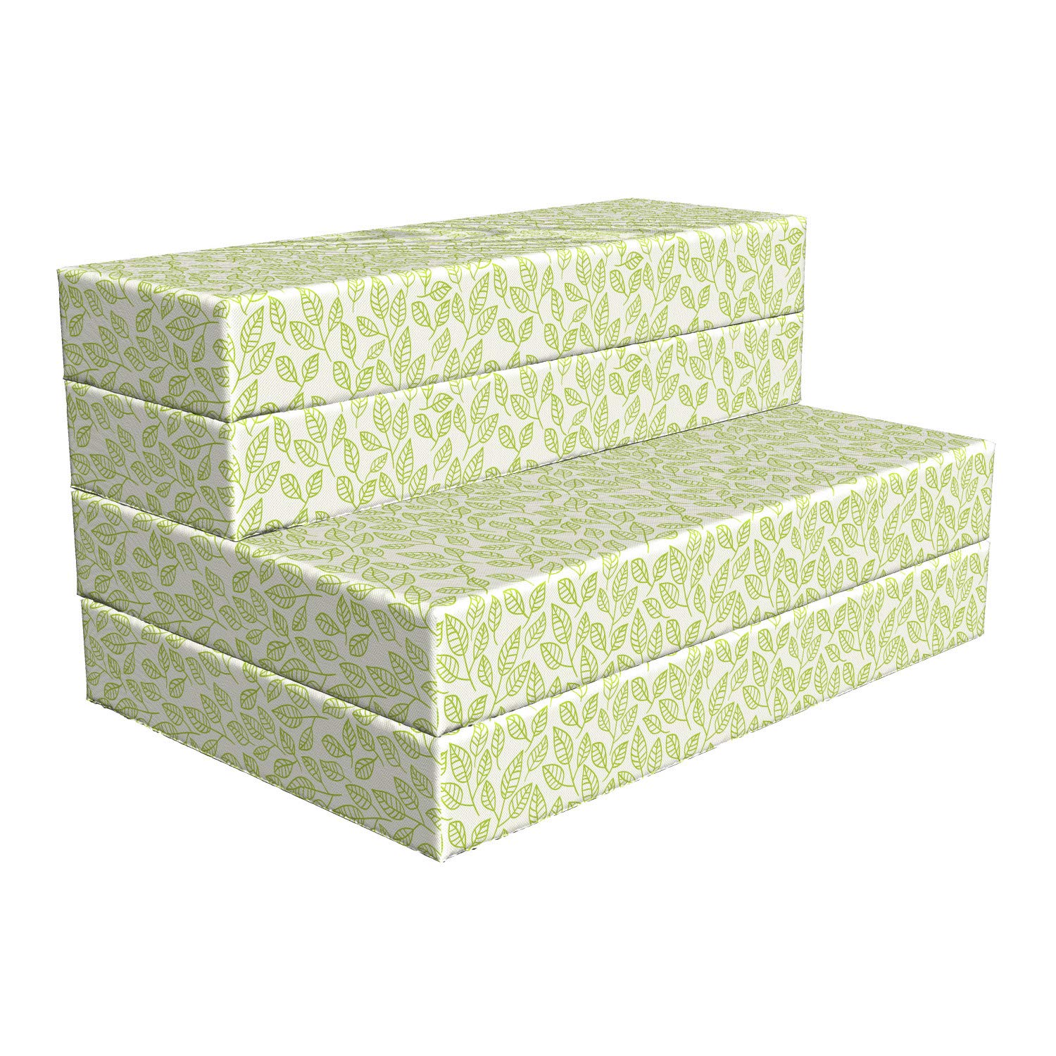 Ambesonne Foldable Mattress with Green Leaves & Branches Design, 74.8