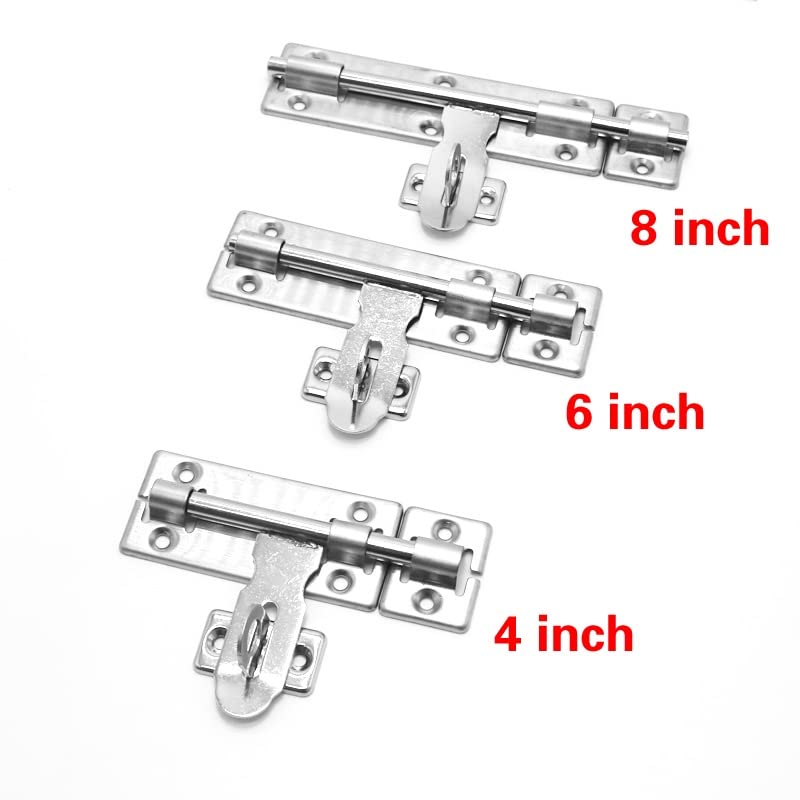 Premium 6-Inch Stainless Steel Barrel Bolt Latch with Padlock - Heavy Duty Door Lock Set for Gates, Sheds & Barns - Brushed Finish Rustproof Hardware (Ideal for Outdoor Security & Home Protection)
