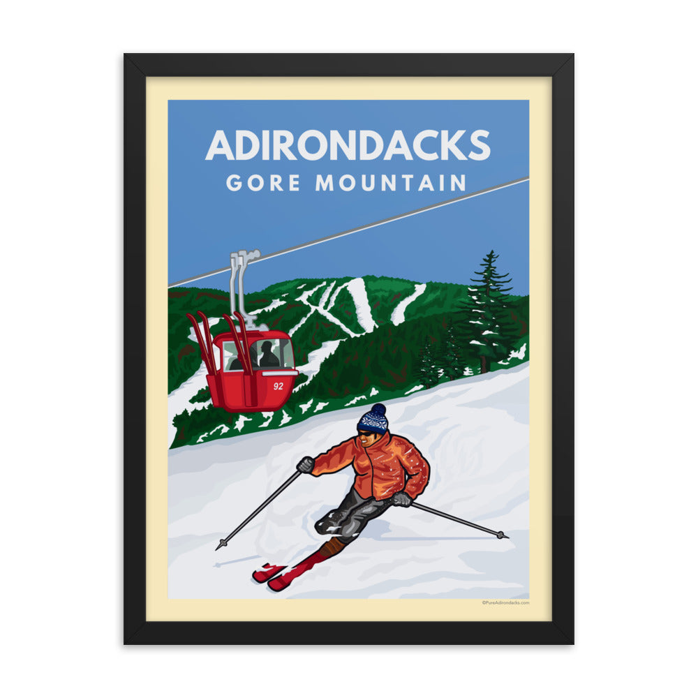 Fresh Tracks at Gore Mountain Poster - Premium Ski & Snowboard Wall Art for Home, Office & Cabin Decor