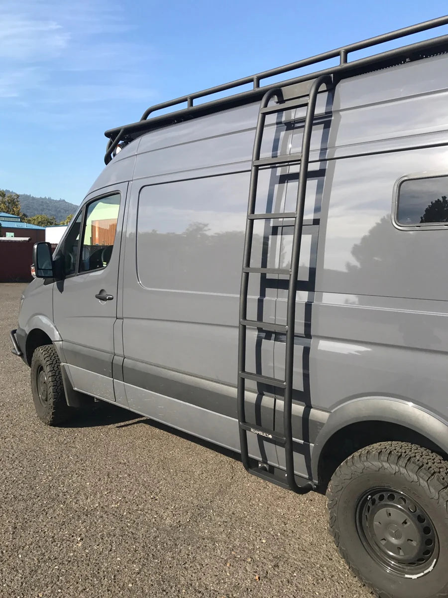 ROAMBUILT Straight Side Ladder for 2007-2022 Mercedes Sprinter Van - Heavy Duty Aluminum Roof Access Ladder for Cargo Vans, RVs & Campers - Perfect for Outdoor Adventures & Work Utility