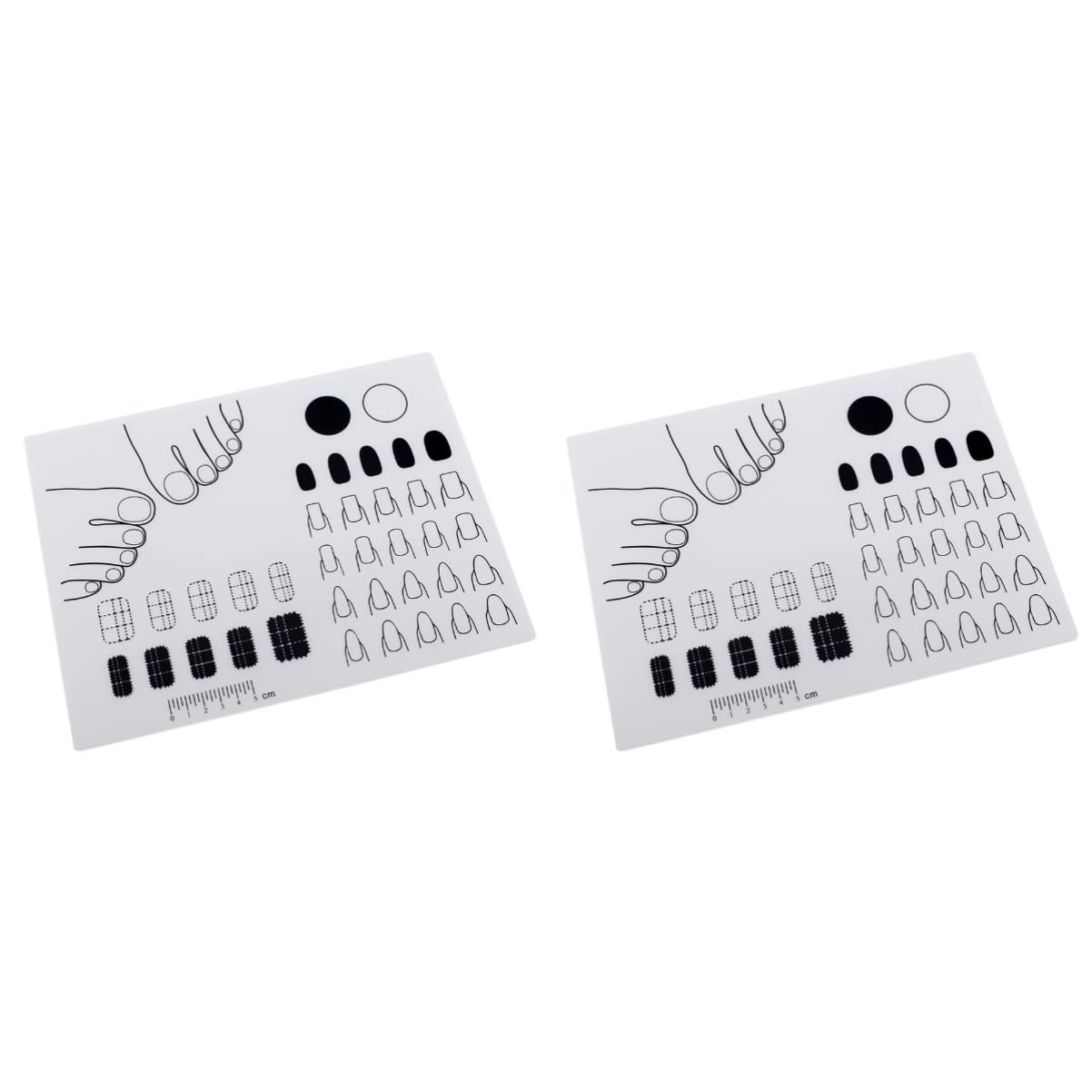 Beaupretty 2-Piece Silicone Nail Practice Mat Set - Acrylic Nail Training Hand & Fake Nails Mat for Nail Art Manicure Practice | Perfect for Beginners, Nail Tech Students & Salon Professionals