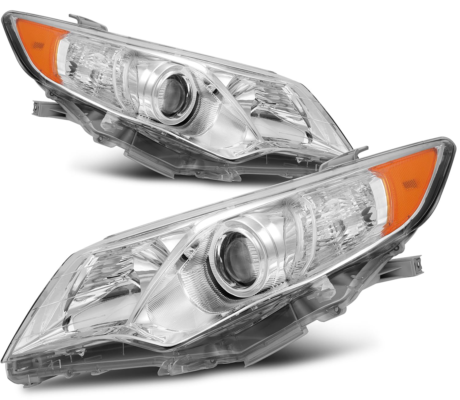 ECCPP Headlight Assembly for Toyota Camry 2012-2014 - Driver & Passenger Side Replacement Headlamps with Bright LED Bulbs | Perfect for Night Driving and Foggy Conditions