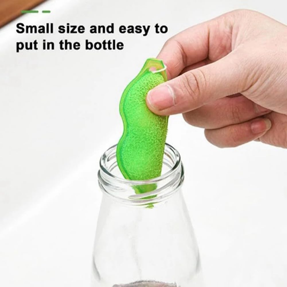 Reusable Bottle Cleaning Brush Set - Glass & Kitchen Cup Scrubber Sponge for Deep Cleaning | Dishwasher Safe, Eco-Friendly | Perfect for Baby Bottles, Wine Glasses, Travel Mugs & Water Bottles