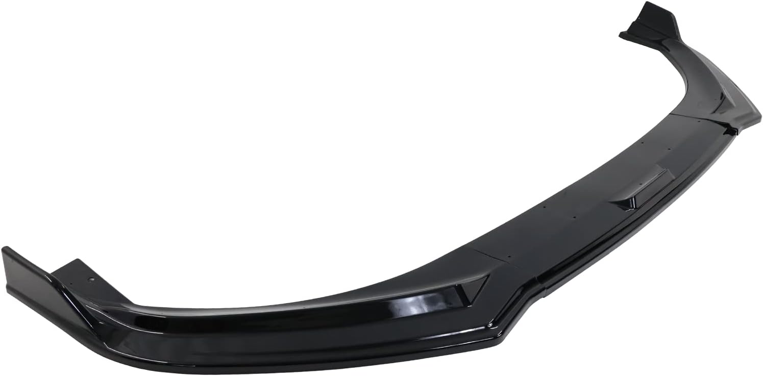 2021-2025 Ford Mustang Mach E IKON 3PC Front Bumper Lip Spoiler - Glossy Black PP Material - Enhance Style & Aerodynamics - Perfect for Street Racing & Car Shows