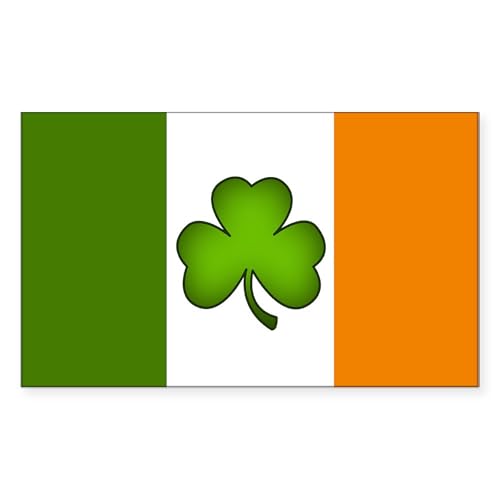 White - Irish Flag Shamrock Sticker