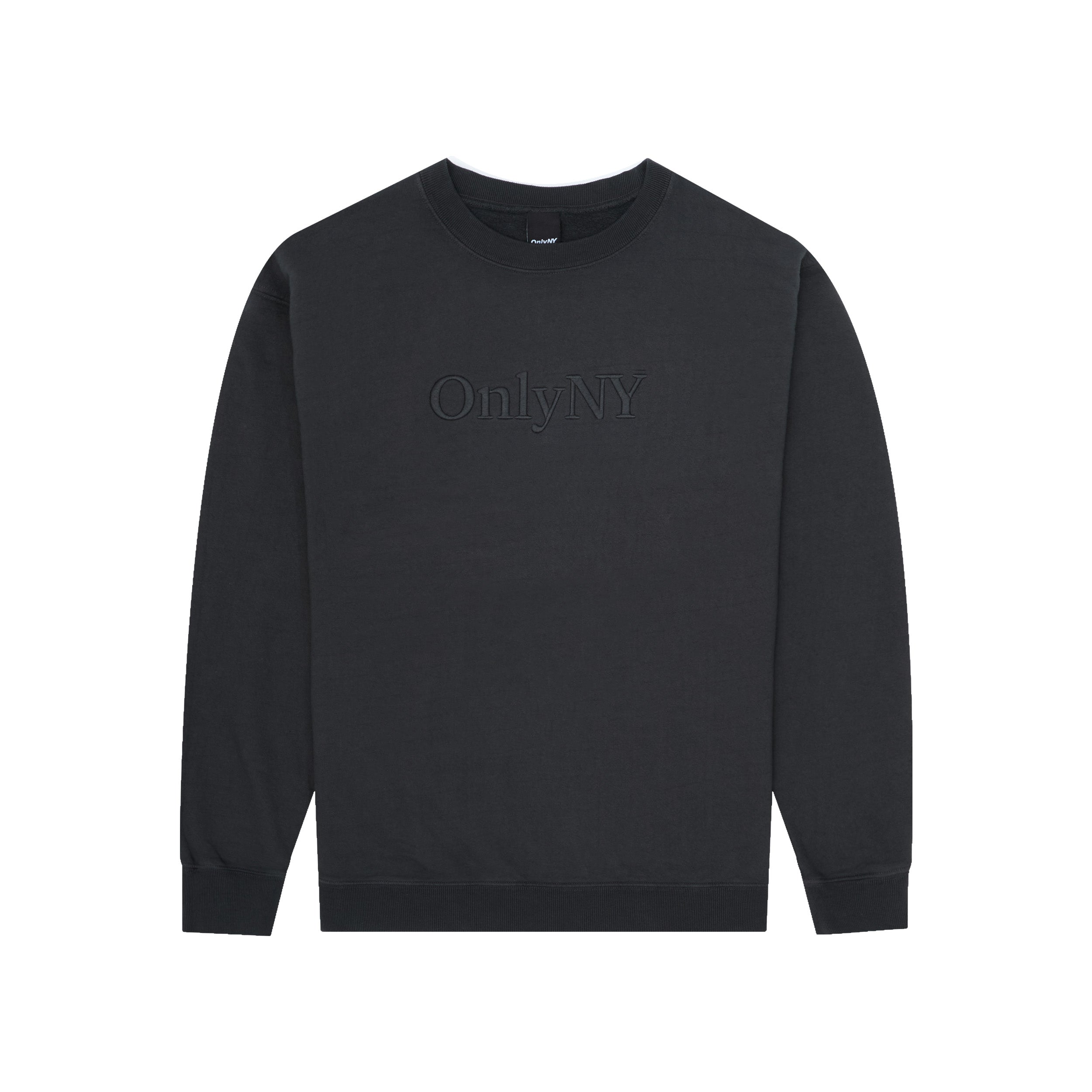 Only NY Embroidered Lodge Logo Crewneck Sweatshirt - Vintage Black - Cozy Casual Wear for Men & Women | Perfect for Streetwear, Fall Outfits & Lounge Comfort