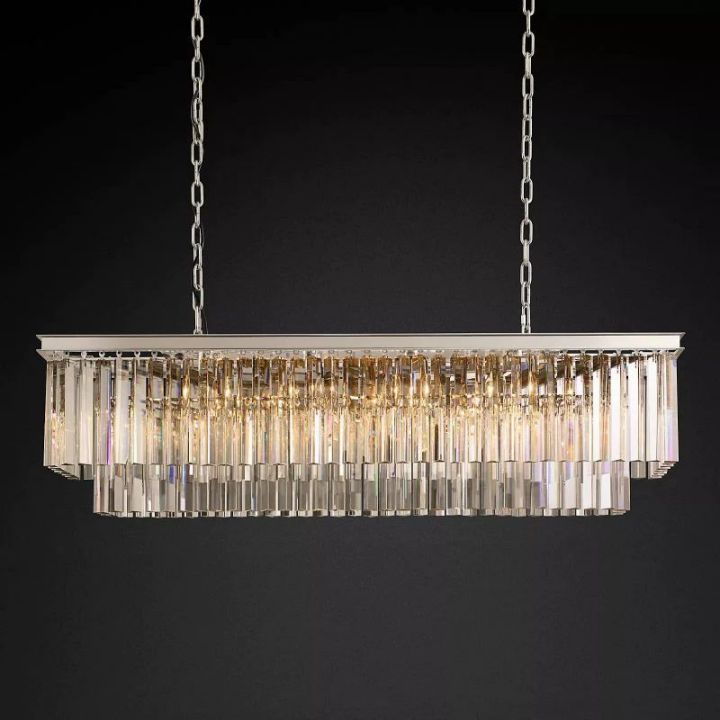 1920s Art Deco Rectangular Chandelier - Vintage 49