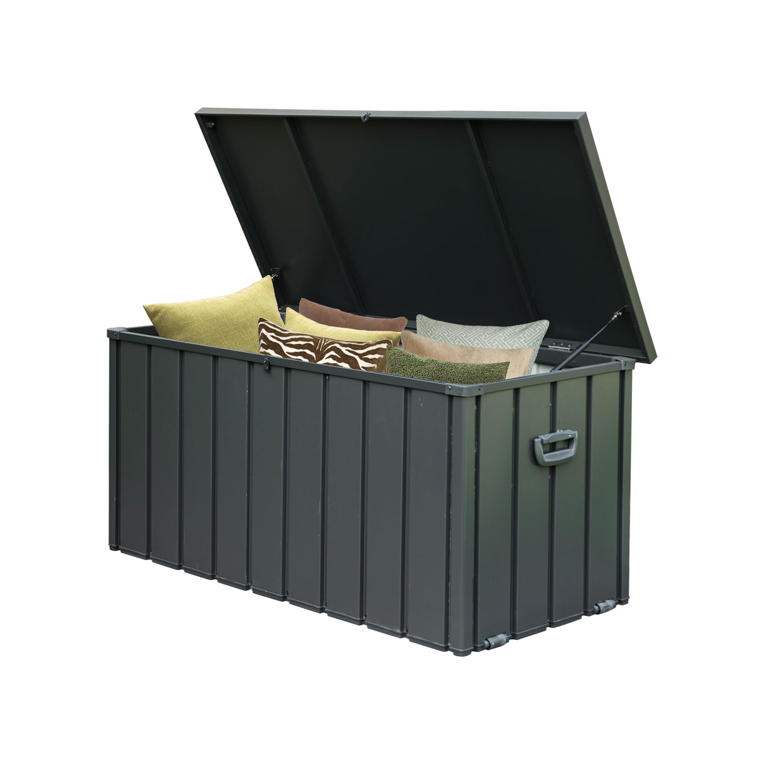120 Gallon Outdoor Deck Box - Waterproof Lockable Steel Storage Container for Patio Cushions, Garden Tools, Pool Toys & Equipment | Durable Weatherproof Organizer for Backyard, Deck & Poolside Storage