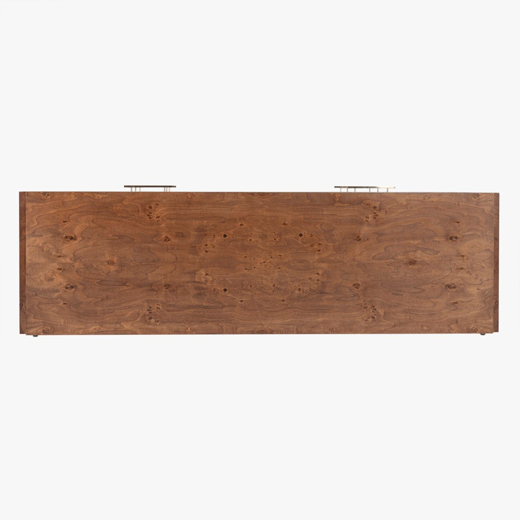 Wesley 6-Drawer Burl Wood Dresser - Dark Brown Solid Wood Bedroom Furniture for Storage & Organization | Perfect for Master Bedroom, Guest Room & Dorm Decor