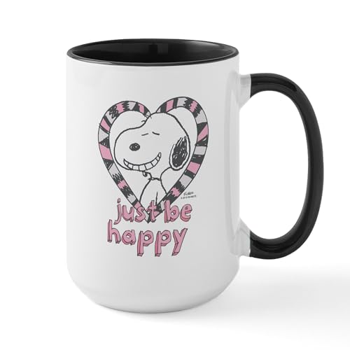 White/Black Inside - Snoopy Just Be Happy Mugs