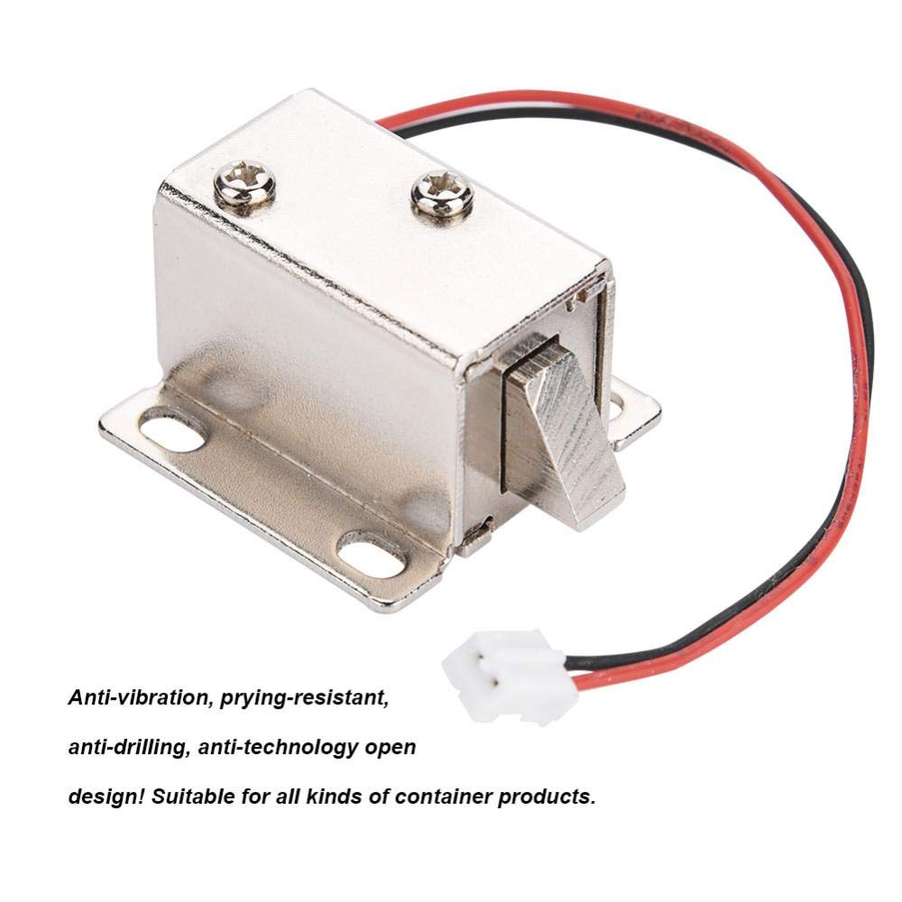 12V DC Mini Electromagnetic Solenoid Lock - Secure Cabinet & Drawer Safety Lock for Home & Office Access Control | Ideal for Doors, Cabinets, Drawers & Smart Security Systems