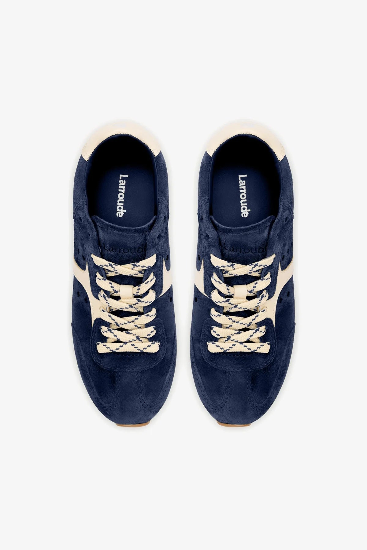 Stella Women's Sneakers in Navy Suede & Ivory Leather - Comfortable Casual Walking Shoes for Everyday Wear, Gym, and Travel